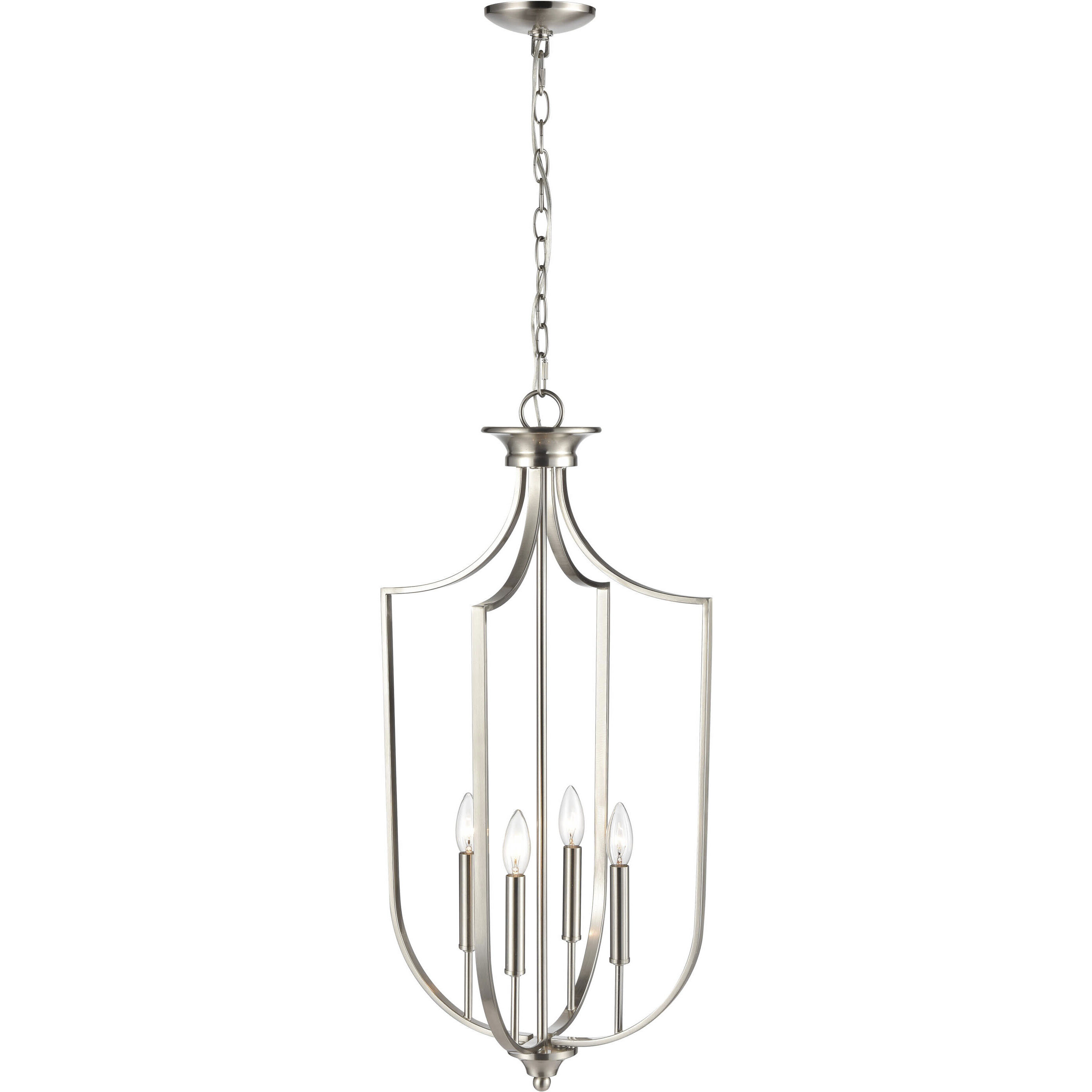 None 4 Light 16 inch Brushed Nickel Pendant Ceiling Light